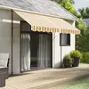 Image de vidaXL Tissu de remplacement de cantonnière d’auvent rayure jaune gris