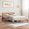 Image de vidaXL Cadre de lit sans matelas cire marron 150x200cm bois pin massif