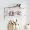 Image de vidaXL Étagères murales 2 pcs 75x30 cm argenté acier inoxydable