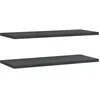 Image de vidaXL Étagères murales 2 pcs 100x40 cm noir acier inoxydable