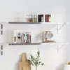 Image de vidaXL Supports d'étagères 4pcs 30x2,5x15,5cm argenté acier inoxydable
