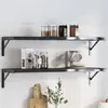 Image de vidaXL Supports d'étagères 4 pcs 30x2,5x15,5 cm noir acier inoxydable