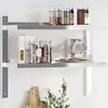 Image de vidaXL Étagère murale 2 niveaux 75x23,5x60 cm argenté acier inoxydable