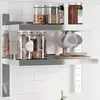 Image de vidaXL Étagère murale 2 niveaux 50x23,5x48 cm argenté acier inoxydable