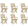 Image de vidaXL Chaises de jardin pliantes lot de 6 54x61x88 cm bois d'acacia, chaise de jardin en bois, chaise pliable, meuble d'extérieur