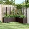Image de vidaXL Jardinière avec treillis marron 160x160x140 cm PP