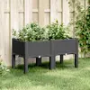 Image de vidaXL Jardinière avec pieds noir 80x40x42 cm PP