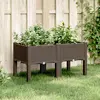 Image de vidaXL Jardinière avec pieds marron 80x40x42 cm PP