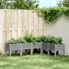 Image de vidaXL Jardinière avec pieds gris clair 160x120x42 cm PP