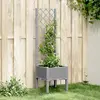 Image de vidaXL Jardinière avec treillis gris clair 40x40x142 cm PP