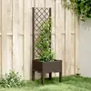 Image de vidaXL Jardinière avec treillis marron 40x40x142 cm PP