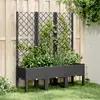Image de vidaXL Jardinière avec treillis noir 120x40x142 cm PP