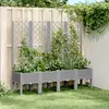 Image de vidaXL Jardinière avec treillis gris clair 160x40x142 cm PP