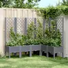 Image de vidaXL Jardinière avec treillis bleu gris 160x120x142 cm PP