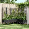 Image de vidaXL Jardinière avec treillis noir 160x120x142 cm PP