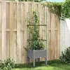 Image de vidaXL Jardinière avec treillis gris clair 40x40x142,5 cm PP