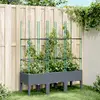 Image de vidaXL Jardinière avec treillis bleu gris 120x40x142,5 cm PP