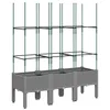 Image de vidaXL Jardinière avec treillis Gris clair 120x40x142,5 cm PP