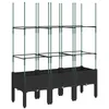 Image de vidaXL Jardinière avec treillis noir 120x40x142,5 cm PP