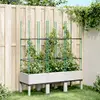 Image de vidaXL Jardinière avec treillis blanc 120x40x142,5 cm PP