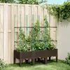Image de vidaXL Jardinière avec treillis marron 120x40x142,5 cm PP