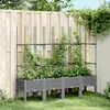 Image de vidaXL Jardinière avec treillis gris clair 160x40x142,5 cm PP