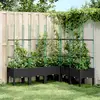 Image de vidaXL Jardinière avec treillis noir 160x120x142,5 cm PP
