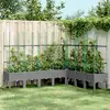 Image de vidaXL Jardinière avec treillis gris clair 200x160x142,5 cm PP