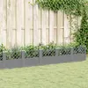Image de vidaXL Jardinière avec piquets gris clair 363,5x43,5x43,5 cm PP