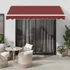 Image de vidaXL Auvent rétractable automatique avec LED bordeaux 300x250 cm