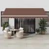 Image de vidaXL Auvent rétractable automatique avec LED marron 450x300 cm