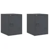 Image de vidaXL Tables de chevet 2 pcs anthracite 34,5x39x44 cm acier