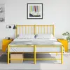 Image de vidaXL Tables de chevet 2 pcs jaune moutarde 34,5x39x44 cm acier