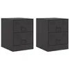Image de vidaXL Tables de chevet 2 pcs noir 34,5x39x44 cm acier