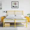 Image de vidaXL Tables de chevet 2 pcs jaune 34,5x39x44 cm acier