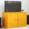 Image de vidaXL Meuble TV jaune moutarde 67x39x44 cm acier