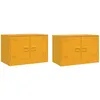 Image de vidaXL Meubles TV 2 pcs jaune moutarde 67x39x44 cm acier