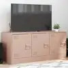 Image de vidaXL Meuble TV rose 99x39x44 cm acier