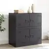 Image de vidaXL Buffet noir 67x39x73 cm acier