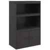 Image de vidaXL Buffet noir 67x39x107 cm acier, armoire, armoire latérale, armoire de rangement, armoires, placard, buffet haut, organisateur de maison