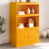 Image de vidaXL Buffet jaune moutarde 67x39x107 cm acier
