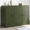 Image de vidaXL Buffet vert olive 99x39x73 cm acier