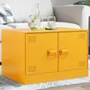 Image de vidaXL Table basse Jaune moutarde 67x50x44 cm acier
