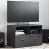 Image de vidaXL Meuble TV noir 67x39x44 cm acier