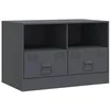 Image de vidaXL Tv-meubel 67x39x44 cm staal antracietkleurig