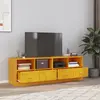 Image de vidaXL Meubles TV 2 pcs jaune moutarde 67x39x44 cm acier