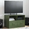 Image de vidaXL Meuble TV vert olive 67x39x44 cm acier