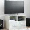 Image de vidaXL Meuble TV blanc 67x39x44 cm acier