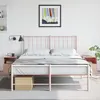 Image de vidaXL Tables de chevet 2 pcs rose 34,5x39x44 cm acier