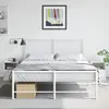 Image de vidaXL Tables de chevet 2 pcs blanc 34,5x39x44 cm acier